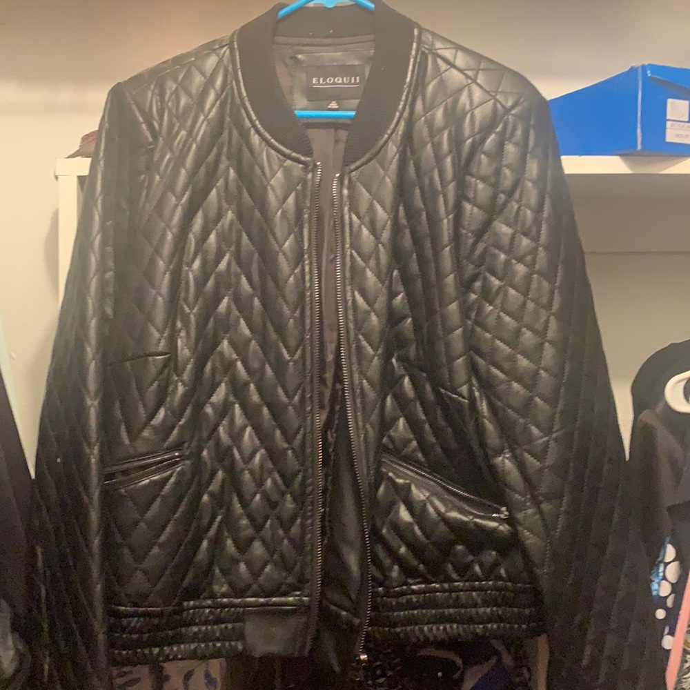 Black quilted jacket